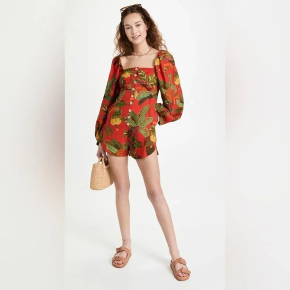 FARM Rio Red Forest Birds Romper - Picture 1 of 14